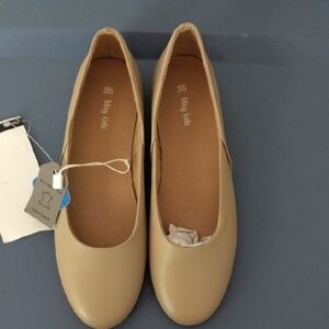 Mng Kids Leather Tan Ballet Flats Size 3